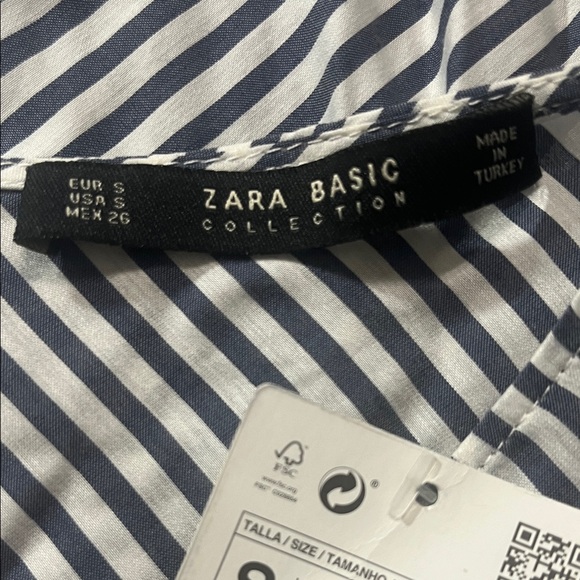 Zara Blue and White Striped 3/4 Length Sleeve Tunic - Picture 5 of 7